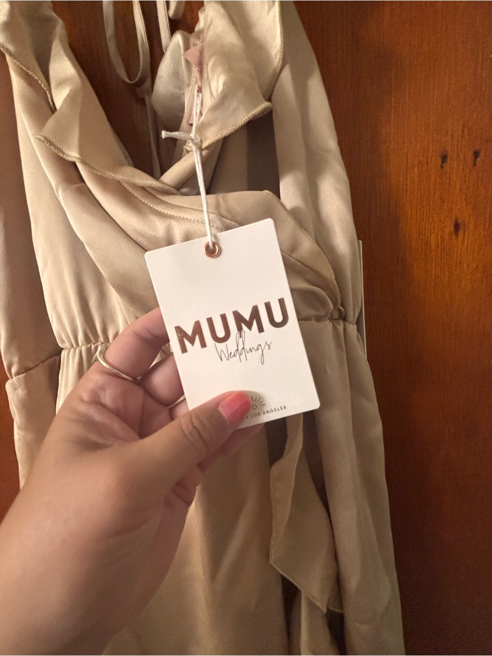 ๐ฃ LAST CALL! ๐ Show Me Your Mumu | Samantha Ruffle Dress in Champagne ๐ฅ - Large - Picture 8 of 16